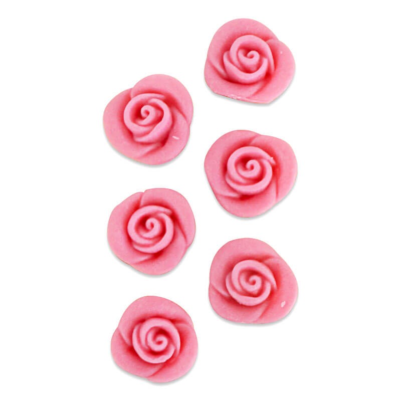 Marzipan Rosen Pink, ca. 25 mm (6er Set)