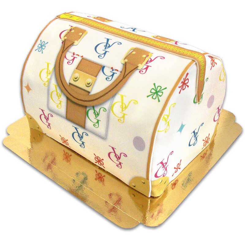 Handtaschen-Torte VG, weiß mit bunten Details
