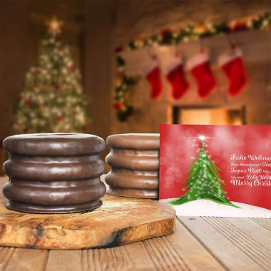 Baumkuchen mit Weihnachtskarte, 300g