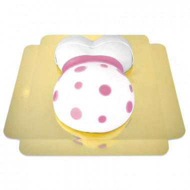 Babybauch-Torte mit rosa Band