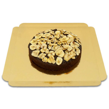 Brownie-Torte mit Bananenchips-Deko