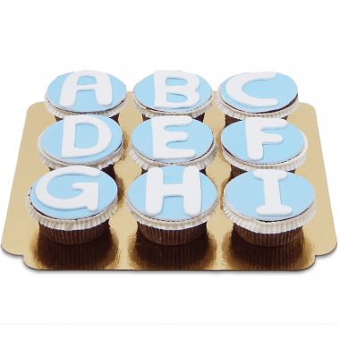 Buchstaben-Cupcakes, 9 Stück