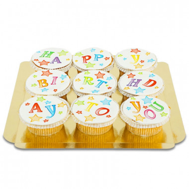 Geburtstags-Cupcakes, 9 Stück