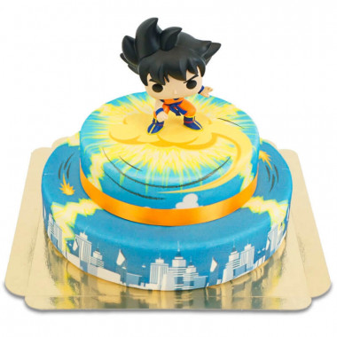 Son Goku auf 2-stöckiger Jindujun über Stadt-Torte