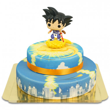 Kid Son Goku auf 2-stöckiger Jindujun über Stadt-Torte