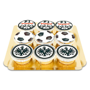 Eintracht Frankfurt Cupcakes MIX schwarz-weiß (9 Stück)