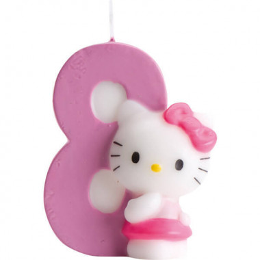Hello Kitty Tortenkerze mit Zahl 8