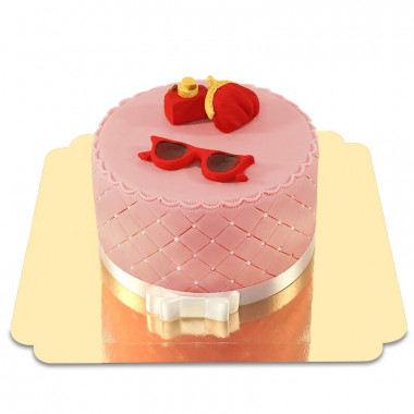 Deluxe Make-Up Torte mit roter Sommer Deko