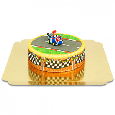 Mario Kart auf Grasland-Rennstrecken-Torte