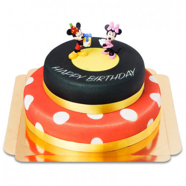 Micky und Minnie auf zweistöckiger Geburtstagstorte