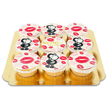 Sheepworld - Geburtstagsküsschen Cupcakes, 9 Stück
