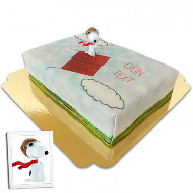 Snoopy auf fliegender Hundehütte-Torte