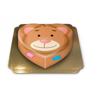 Teddybär-Torte in Herzform