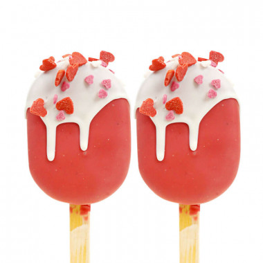 Valentinstags-Cake-Popsicle Rot (10 Stück)