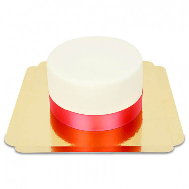 Weiße Deluxe Torte mit Tortenband