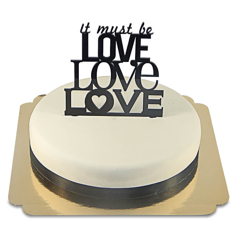 Ozdoba na tort - Love, czarna