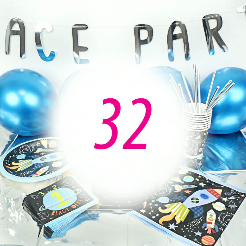 Weltraum Partyset für 32 Personen - ohne Torte