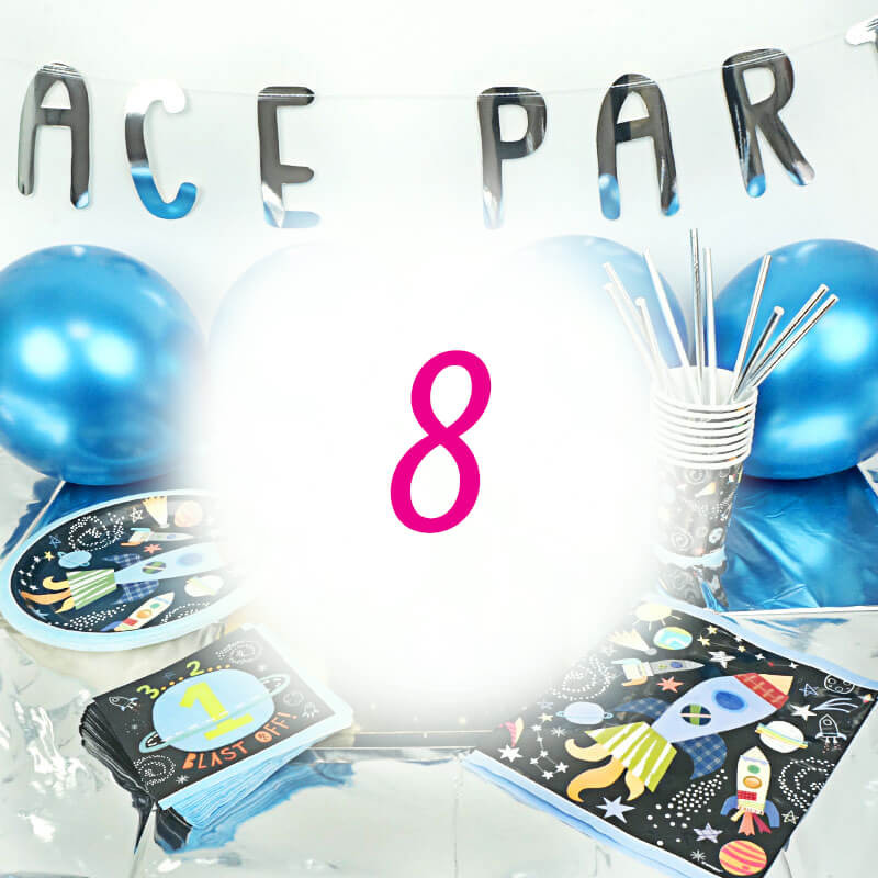 Weltraum Partyset für 8 Personen - ohne Torte